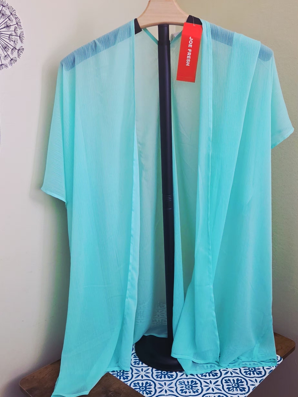 Joe Fresh Aqua Sheer Open-Front Swim Coverup